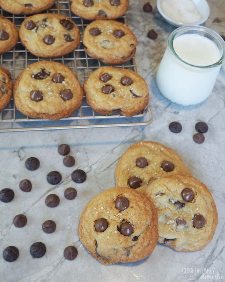 Salted-Chocolate-Chip-Cookies are everything to love about a classic chocolate chip cookie, complimented by a salty finish that really elevates the flavor. 