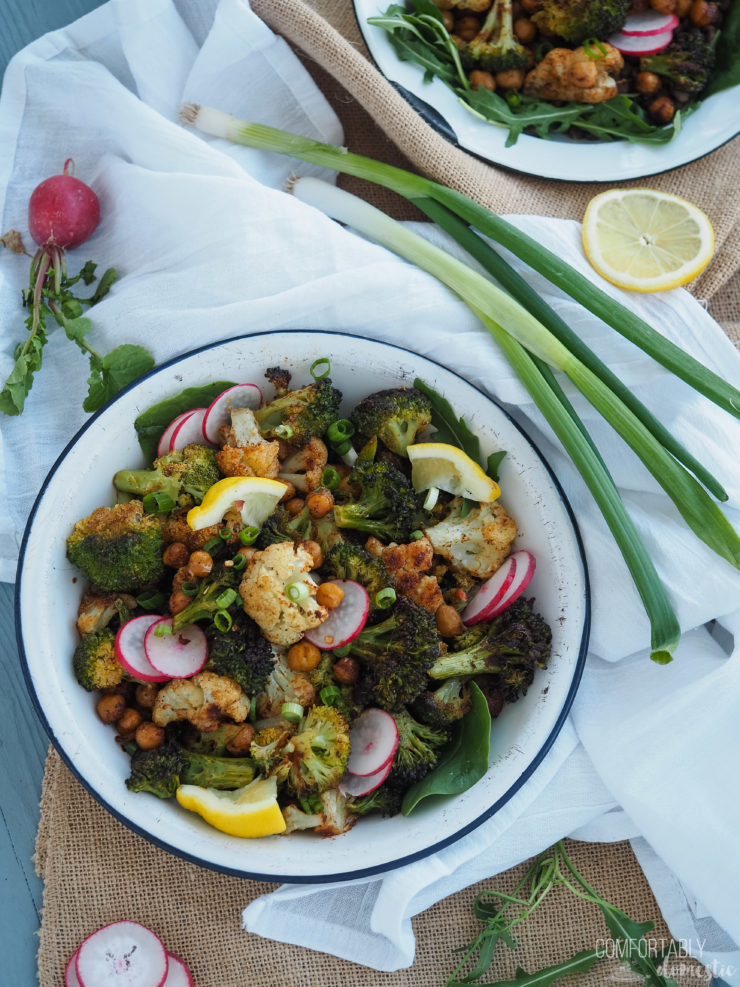 moroccan veggie power bowls medley in a white bowl