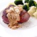 Sirloin-Steaks-with-Creamy-Onion-Sauce pairs cast iron seared, succulent beef sirloin with a rich onion cream sauce to bring an easy, elegant dinner to the table in about 20 minutes!